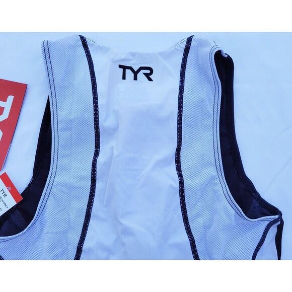 TYR Triathlon Women's Black White Singlet Tank SCFX6A Tri Competitor Size S - Picture 10 of 11